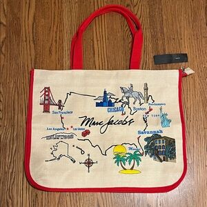 Marc Jacobs Map Print Tote with Black Script